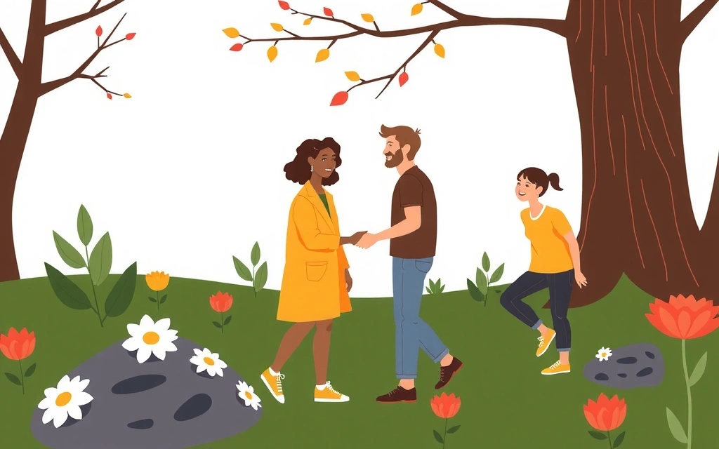 Ilustración de personas conectando y construyendo confianza a través de la comunicación.